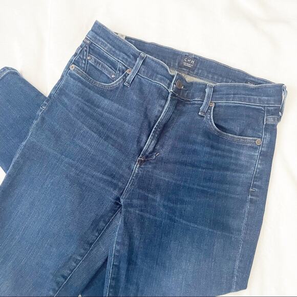 Citizens of Humanity Rocket Crop high rise skinny jeans dark blue denim size 28 - Picture 2 of 10